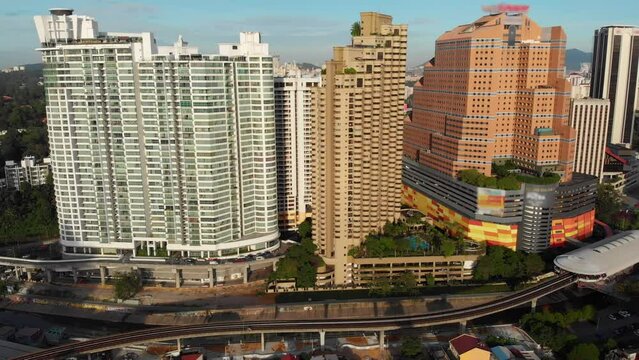 Drone view of a residential building in Kuala Lumpur. The capital of Malaysia.