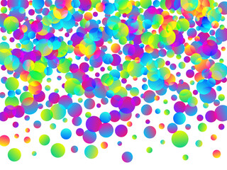 Vibrant party confetti decoration vector background. Rainbow round elements christmas decor. Cracker poppers falling confetti. Holiday celebration decoration illustration. Casino win.