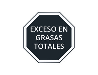 Total Fats label for Food Products in Spanish. 