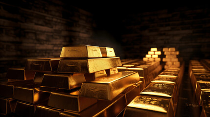 Piles of Gold Bars