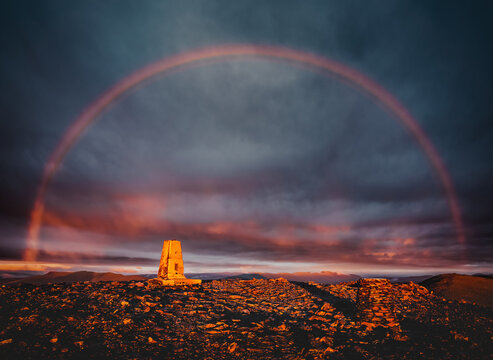 Rainbow on Skiddaw Summit