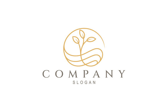 Luxury floral logo, suitable for cosmetic, spa, beauty salon, decorative ornament, jewelry, hotel, flower shop, wedding and boutique logo vector.