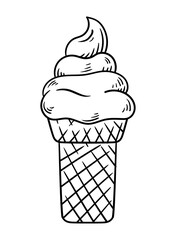 Sweet vector icon of an ice cream cone