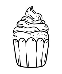 Sweet cupcake hand drawn