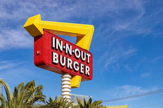 Las Vegas, United States - November 23, 2022: A picture of the In-N-Out Burger sign.
