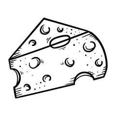 slice cheese hand drawn