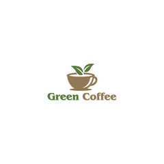 green coffee logo design vector illustration