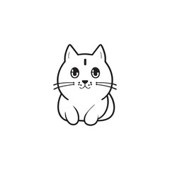  A little cat line art vector