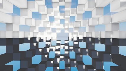 Abstract background geometric pattern of cubes 3d render