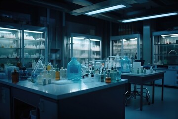  In a Secure High Level Laboratory Scientists in a Coverall Conducting a Research Generative AI

