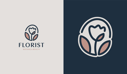 Leaf Flower Tree monoline. Universal creative premium symbol. Vector sign icon logo template. Vector illustration