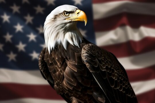 Bald eagle, Haliaeetus leucocephalus. The official national symbol of the United States. AI generated, human enhanced