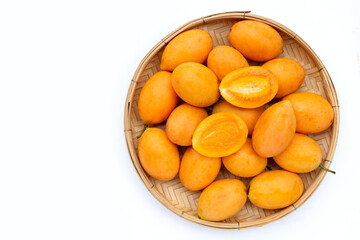 Marian plum fruit isolated on white background