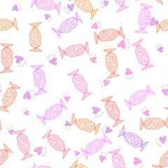 Cartoon doodle seamless sugar candy pattern for wrapping paper and fabrics and linens and kids clothes