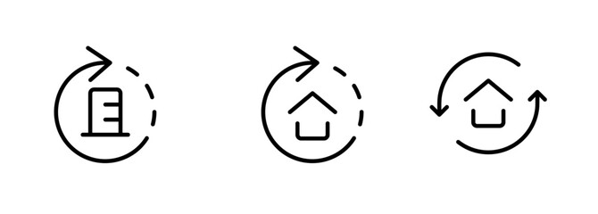 House home changing updating icon vector, simple sign and symbol. home icons designed in filled, outline, line and stroke style can be used for web, mobile, ui
