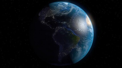 Fototapeta na wymiar Realistic planet earth in blue and black colors