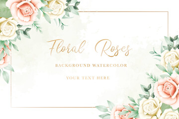 Beautiful Floral Roses Background Watercolor 