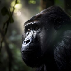 Obraz premium King of the Jungle: A Majestic Gorilla in the Heart of the Forest