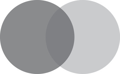 2 black and grey color circles background with overlap layer. For wallpaper, cover, banner, poster and placard. Abstract flat background for business card and flyer template, vector illustration 