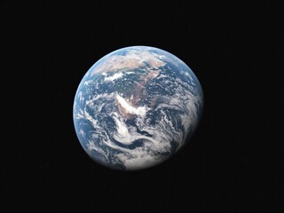 Realistic planet earth in blue and black colors