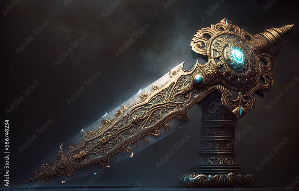Poster gleaming sword of the ancient kings generative ai