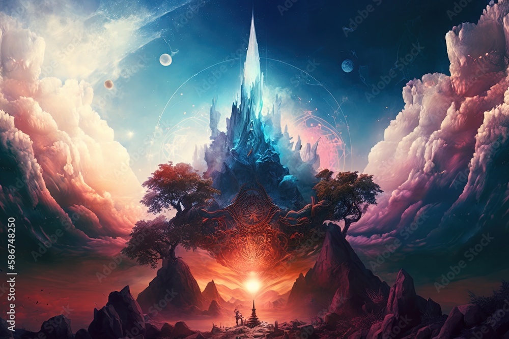 Poster glorified realm of ecstatic delight generative ai