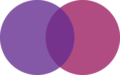 2 violet and purple color circles background with overlap layer. For wallpaper, cover, banner, poster and placard. Abstract flat background for business card and flyer template, vector illustration 