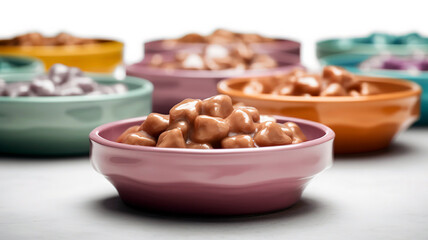 A Mouthwatering Close-up of Wet Food for Your Beloved Pets in a Bowl