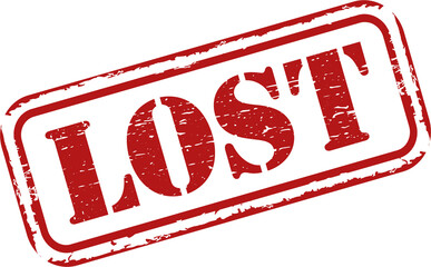 Lost grunge rubber stamp