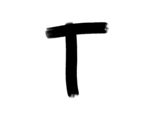 brush stroke style letters on white background