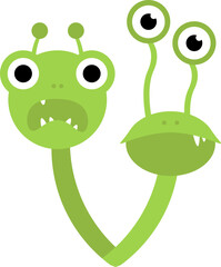 alien design illustration isolated on traansparent background