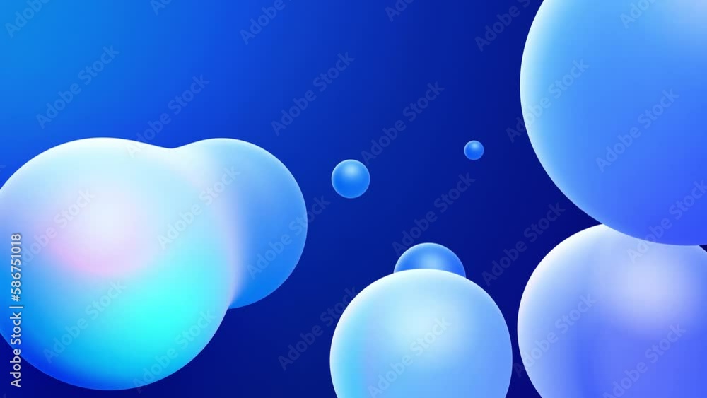 Poster 3d abstract background with droplets of molten wax merge and fly apart drops in liquid. subsurface s