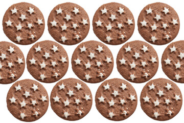 more than one biscuit in white background