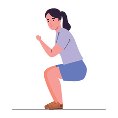 Young woman exercising activity