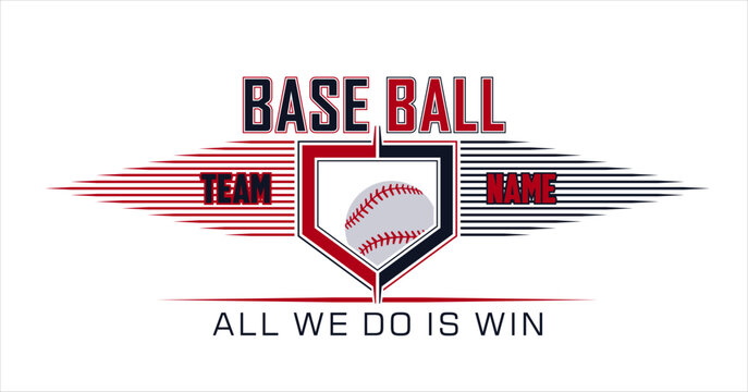 Baseball team design isolated on white background. School spirit shirts sport fan emblem. For print or cut (Cricut, Silhouette). 
 