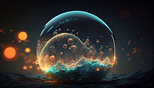 soup bubbles isolated on black background