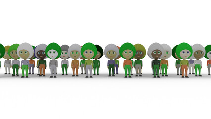 group of 3d people colourful