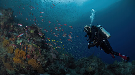 Scuba Diver and Reef