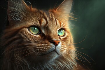 cute orenge cat portrait, generative ai