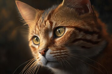cute orenge cat portrait, generative ai