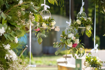 spring, wedding ceremony decoration ramantika flowers arch