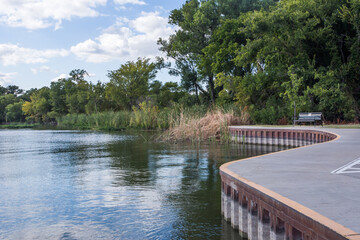Lake Ray Hubbard embankment in Texas, USA