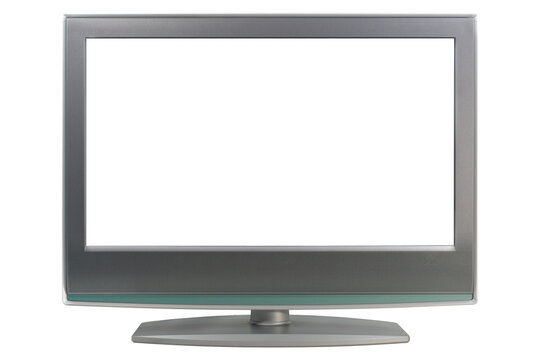 Older flat screen TV monitor isolated on a transparent background. Image is 16.5 inches wide at 300 dpi..