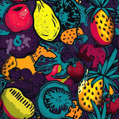 Seamless Fruit patterns in various art styles