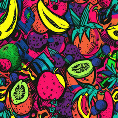 Seamless Fruit patterns in various art styles