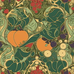 Seamless Fruit patterns in various art styles