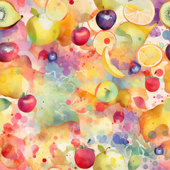 Seamless Fruit patterns in various art styles