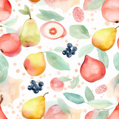 Seamless Fruit patterns in various art styles