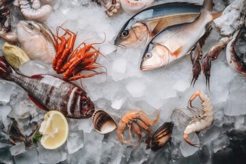 Seafood on ice Generative AI