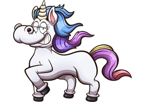 Unicorn. Vector clip art illustration with simple gradients. All in one single layer.